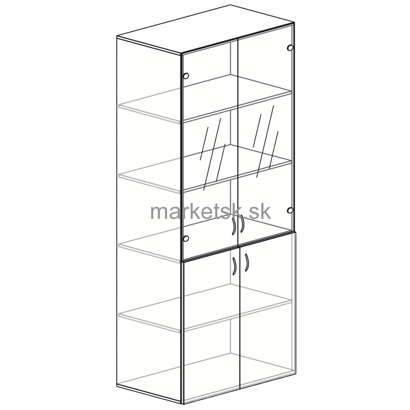 Kombinovaná skriňa MB509 - 178 x 80 x 47 cm